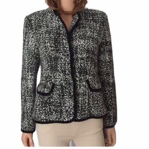 Vintage Fundamental things tweed black white woven blazer